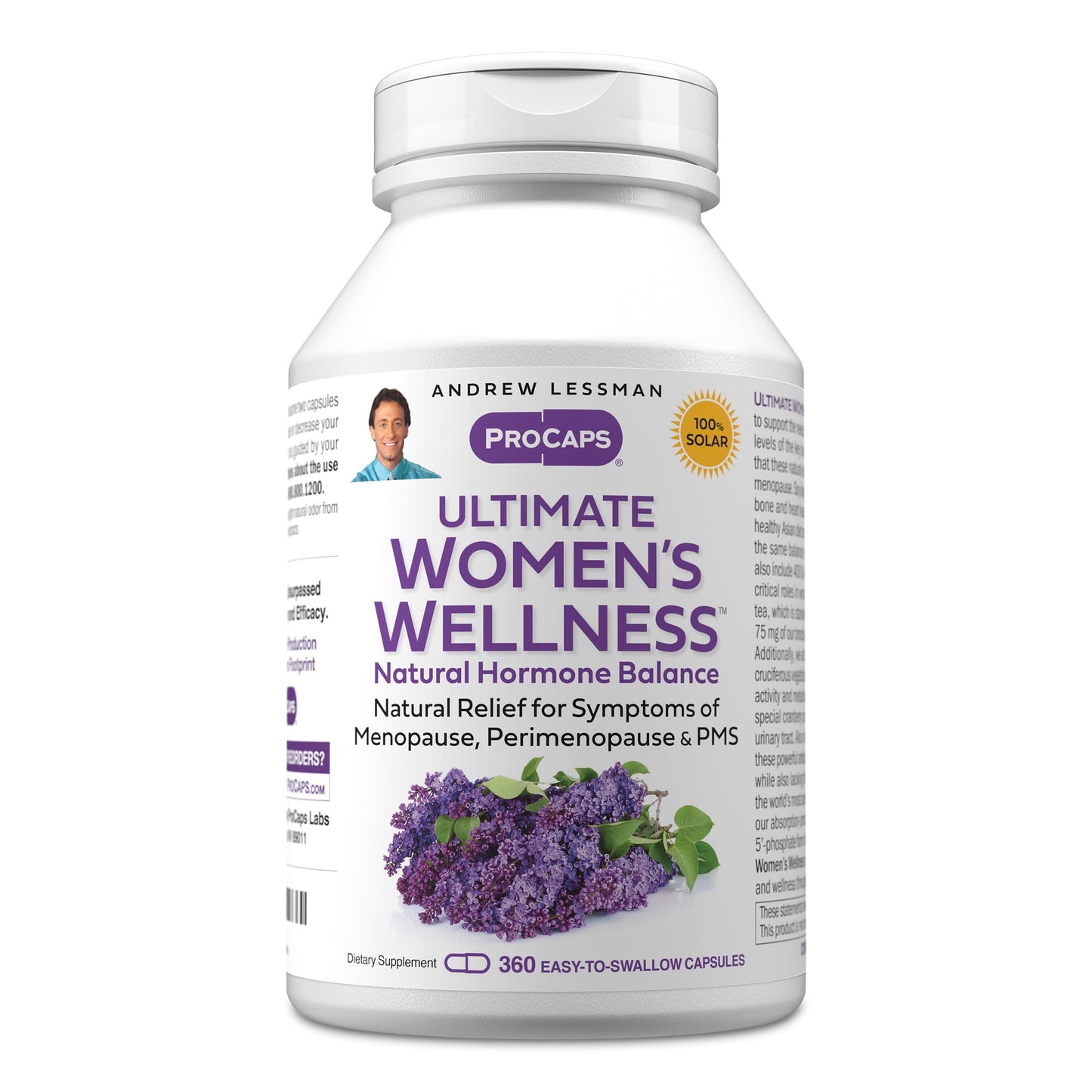 ANDREW LESSMAN Ultimate Women’s Wellness 60 Capsules - Naturally Relieves Menopause Symptoms, PMS, Perimenopause with Soy Isoflavones, EGCG, Cranberry, Indole-3-Carbinol. Easy to Swallow Capsules | Comprehensive women's wellness formula with Soy Isoflavon