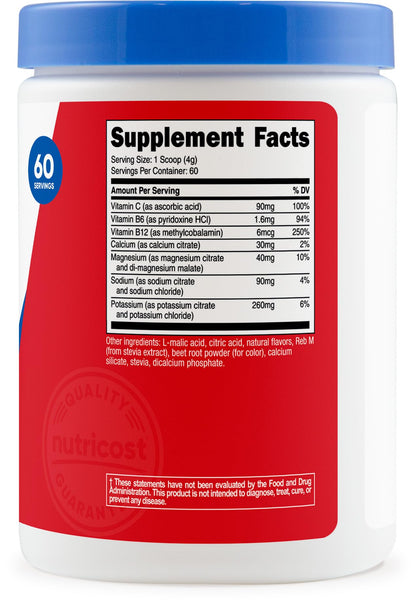 Nutricost Electrolyte Complex Powder (120 Servings, Fruit Punch) | Hydration Supplement Drink Mix with Vitamins and Minerals