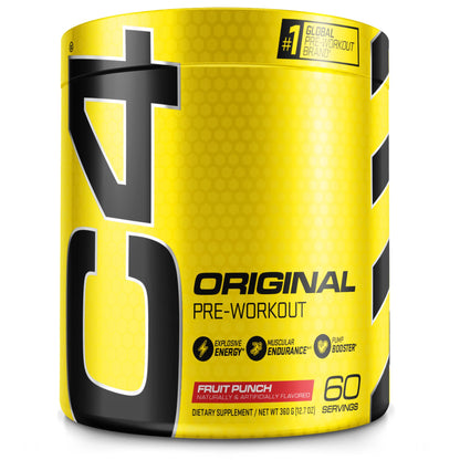 C4 Original Pre Workout Powder Fruit Punch - Vitamin C for Immune Support - Sugar Free 