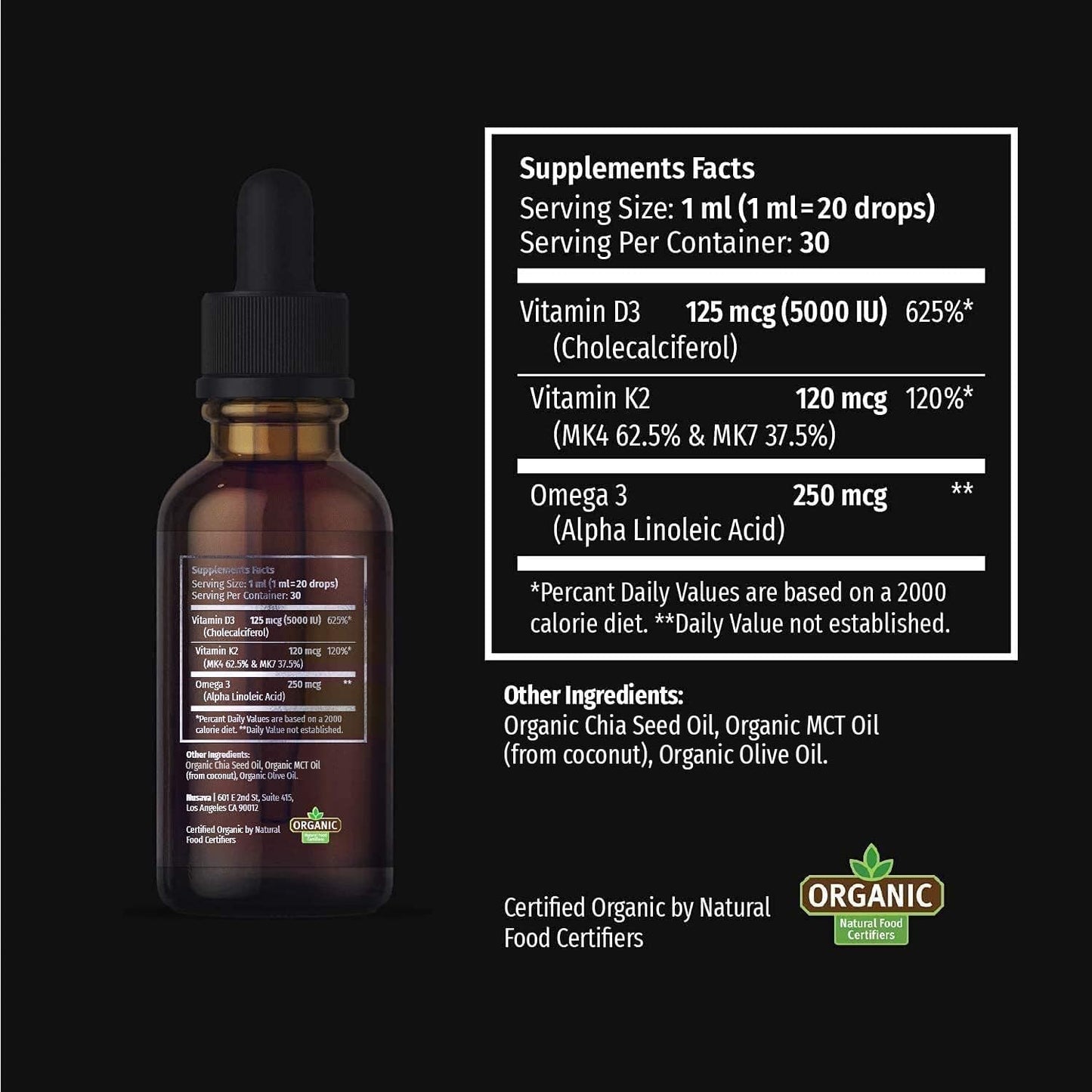 (4 Pack) Vitamin D3 K2 Drops Unflavored & Strawberry Flavor Bundle - Maximum Strength Vitamin D Liquid 5000 IU with MCT Oil Omega 3 - No Fillers, Non-GMO Liquid D3 for Immune Support, 2 Fl Oz Each