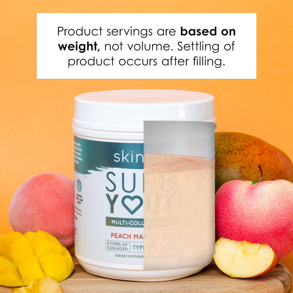 SkinnyFit Super Youth Multi-Collagen Peptides Plus Apple Cider Vinegar, Hyaluronic Acid