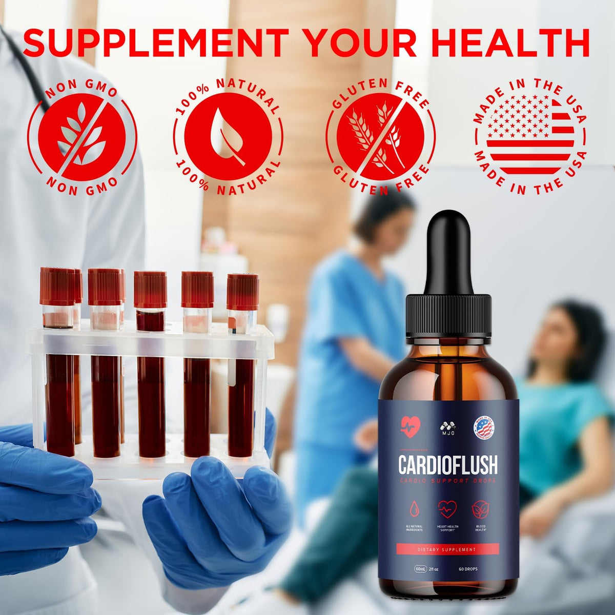 Cardio Flush Drops, Cardioflush Drops Premium Liquid Supplement 30 Servings