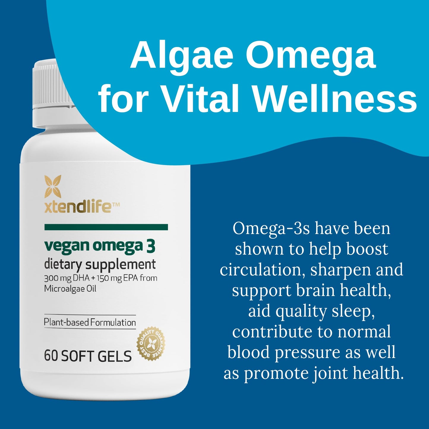Xtendlife Omega 3 QH Fish Oil + CoQ10 for Heart, Brain, Joint & Skin-1100mg Omega - 3 with DHA, EPA, Ubiquinol, Astaxanthin & Lycopene - 1 Month Supply (60 Count)
