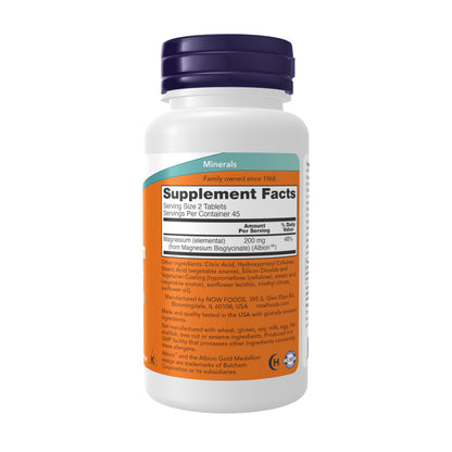 NOW Foods Supplements, Magnesium Glycinate 100 mg, Highly Absorbable Form, 180 Tablets
