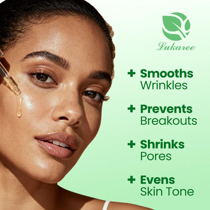 Lukaree Vitamin C Serum for Face, Dark Spots, Fine Lines & Support Collagen | Vitamin C Serum 20% Brightening Face Serum with Sodium Hyaluronate - All Skin Types, Plus Vit C Caps, 1 Fl Oz + 60 Caps