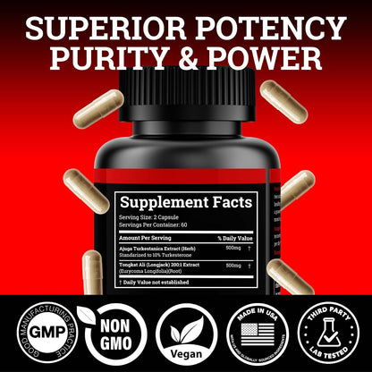 Black Forest Turkesterone Tongkat Ali Supplement 1000mg per Serving (Max Purity 95%) Turkesterone Supplement for Men (Tongkat Ali for Men Longjack 200:1) Similar to Tongkat Ali Fadogia Agrestis