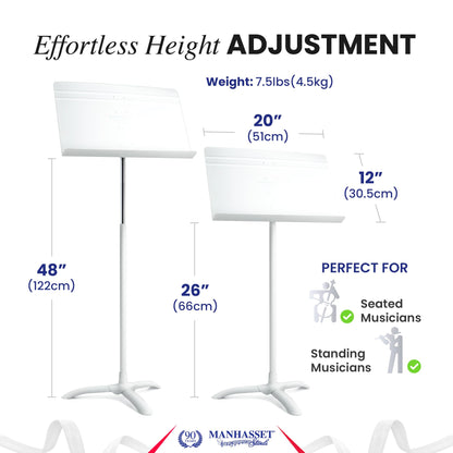 Manhasset Music Stand for Sheet Music - 48 Symphony Model - Long Lasting, Durable Manhasset Stand - Adjustable Height - 26" to 48" - Made in the USA