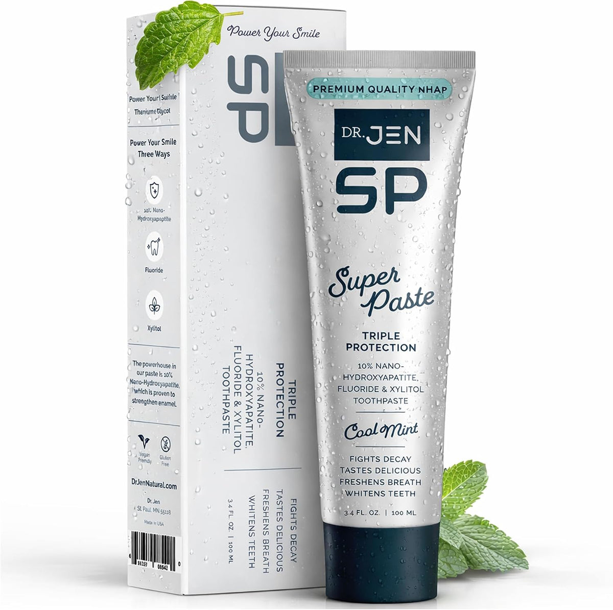 Dr. Jen Super Paste Toothpaste, 10% Nano Hydroxyapatite, Dentist Designed