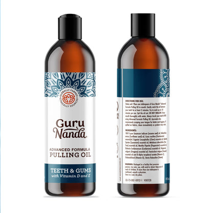 GuruNanda Advanced Oil Pulling with Tongue Scraper, Natural Alcohol Free Mouthwash