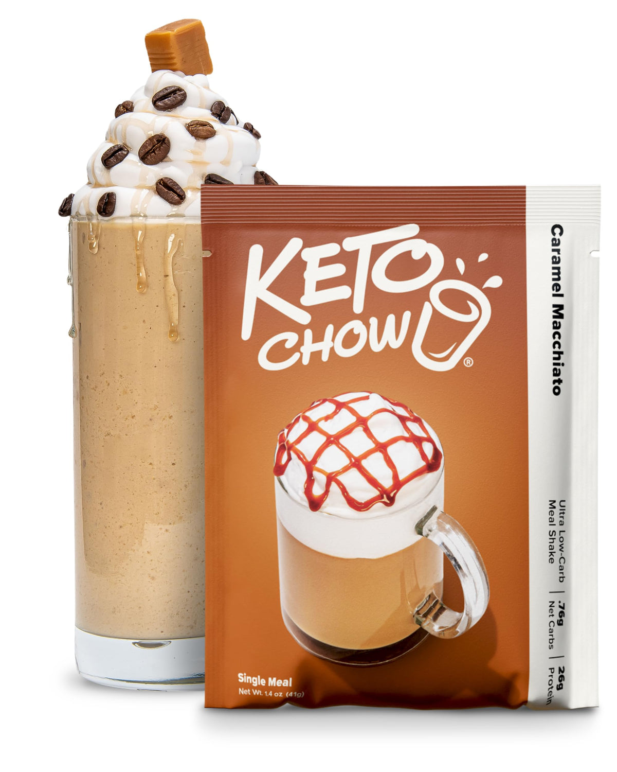 Keto Chow Chocolate Peanut Butter Meal Replacement Shake Powder, 1 Meal