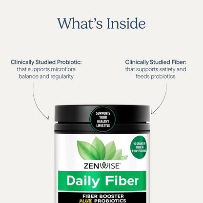 Zenwise Health Metabolic Probiotics Daily Fiber Powder Prebiotic - 15 Day | 15-day Supply, 10g Soluble Fiber, Fibersol, Satiety, Metabolic Probiotics, Appetite Control, Unflavored Powder