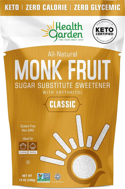 Health Garden Monk Fruit Sweetener, Golden Sugar Substitute - 2.5 lb