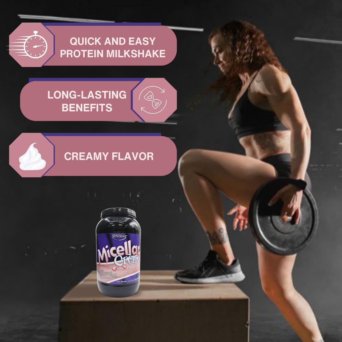 Syntrax Bundle: Micellar Créme Strawberry Protein Powder - 2lbs of Kosher and Halal