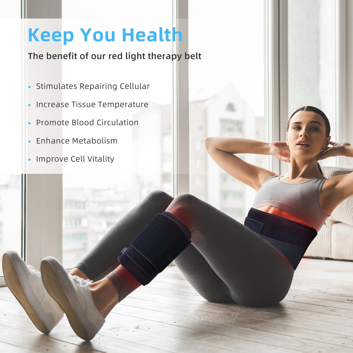 Red Light Therapy Infrared Light Therapy Heating Wrap Belt for Body Back Knee Shoulder Waist Muscle Pain