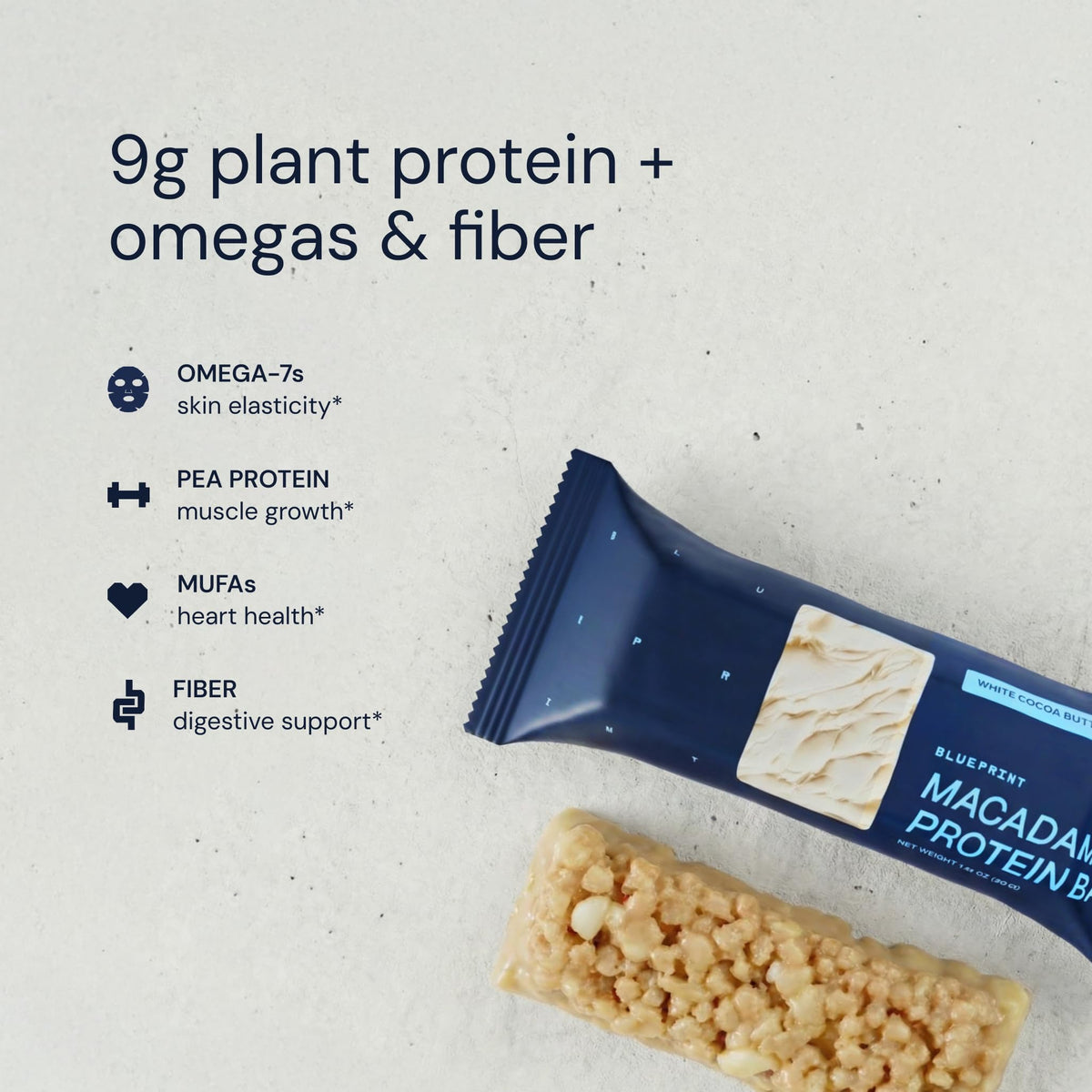Blueprint Bryan Johnson Macadamia Nut Protein Bars – Variety Pack Protein Bars - Lemon, White Cocoa & Raspberry – Vegan, Low Sugar, Keto-Friendly Snacks – Non-GMO, Raw Nut Bar– 9g Protein – 12 Pack