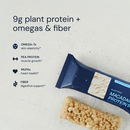 Blueprint Bryan Johnson Macadamia Nut Protein Bars – Variety Pack Protein Bars - Lemon, White Cocoa & Raspberry – Vegan, Low Sugar, Keto-Friendly Snacks – Non-GMO, Raw Nut Bar– 9g Protein – 12 Pack