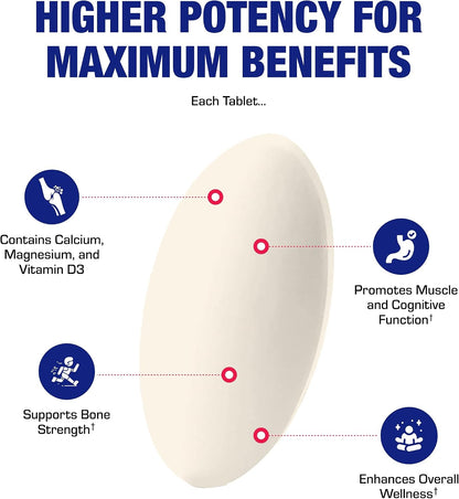 Advanced Calcium Magnesium Supplement - Clinically Formulated Magnesium Calcium with Vitamin D3 B1 B3 & B6 for Muscle Nerve Heart and Bone Health Support - Vegetarian Gluten Free Non-GMO (1 Month) M
