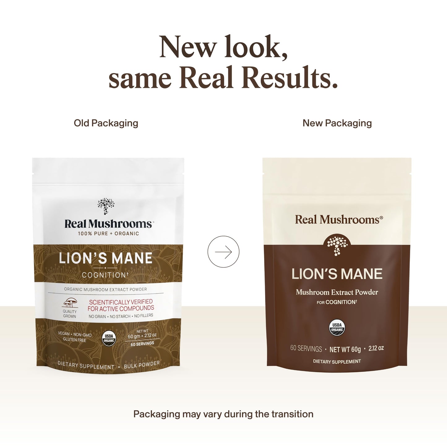 Real Mushrooms Lions Mane Mushroom Supplement - Organic Lions Mane Extract Powder for Overall Wellness with Adaptogens – Functional Vegan, Non-GMO Blend with 60 Servings