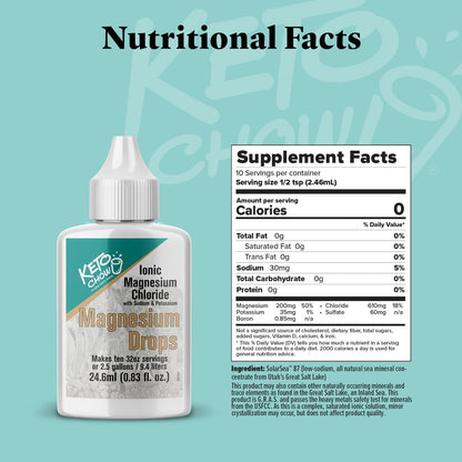 Keto Chow Magnesium Chloride Supplement Drops, Travel Size, 24ml