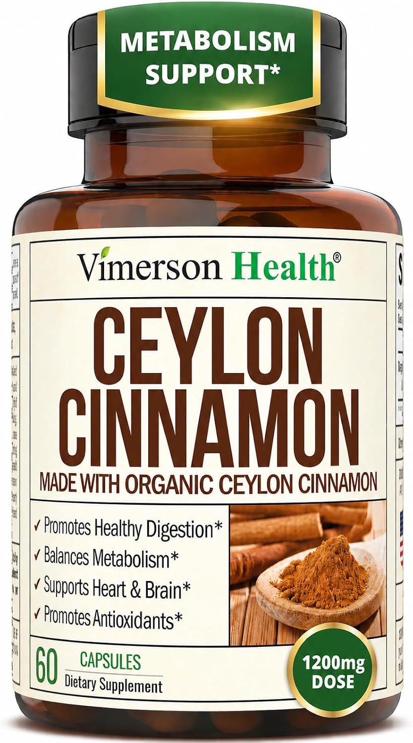 Organic Ceylon Cinnamon Capsules (Canela de Ceylan) – 60 Easy-Swallow Caps