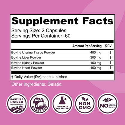 Left Coast Performance Beef Organ Supplement for Women + Organic Beef Liver Capsules - Organic Nutrient Dense Superfood for Overall Energy, Health, & Wellness - No Fillers, Freeze Dried Supplements