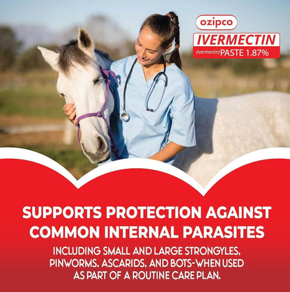 Ivermectin Horse Paste 1.87% | Apple Flavor – 6.08g Syringe for Equine Use Only Up to 1250 LB