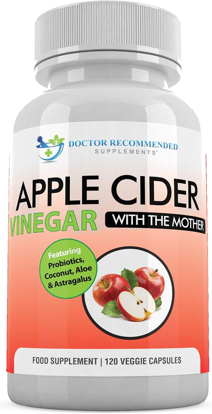 Apple Cider Vinegar Capsules - (120 Veggie Capsules) Organic ACV Supplement with Probiotics - 1500mg per Serving - Supports General Wellness & Digestive Balance - Non-GMO, Made in USA