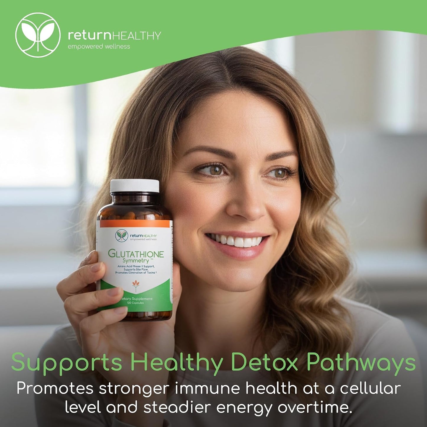 Glutathione Symmetry | S-Acetyl Glutathione Supplement | Antioxidants & Detoxification Supplement | Natural Cellular Support | All-Natural, Vegan, Non-GMO, 120 caps
