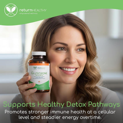 Glutathione Symmetry | S-Acetyl Glutathione Supplement | Antioxidants & Detoxification Supplement | Natural Cellular Support | All-Natural, Vegan, Non-GMO, 120 caps