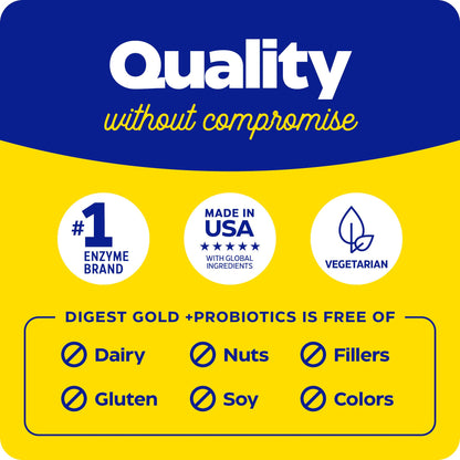 Enzymedica Digest Gold + Probiotics - Digestive Enzyme Supplement for Women & Men, Enzyme and Probiotic Capsules for Digestion, Gut Health Support, Helps Gas & Bloating, Vegetarian - 45 Caps