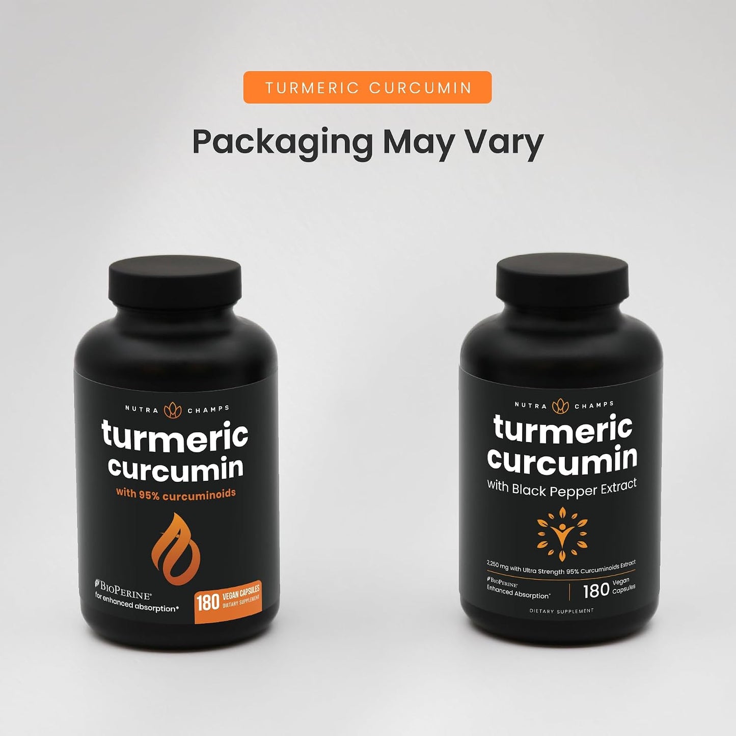 Turmeric Curcumin - 2,256 mg Complex with Ginger & Black Pepper Extract - 95% Curcuminoids - Extra Strength Turmeric Supplement for Joint Health, Brain, Heart & Immune Support - 180 Turmeric Capsules