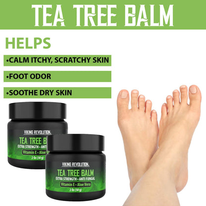 Viking Revolution Tea Tree Oil Cream - Super Balm Athletes Foot Cream - for Eczema