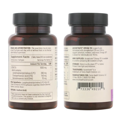 Omega Max w/LYSOVETA | High Potency LPC & Lyso-DHA Omega-3 Supplement | Brain Health, Focus & Mood | 6X Higher Absorption | Fish oil in the form the brain actually takes up, not just what the bloodstream carries. Supports focus and memory.
