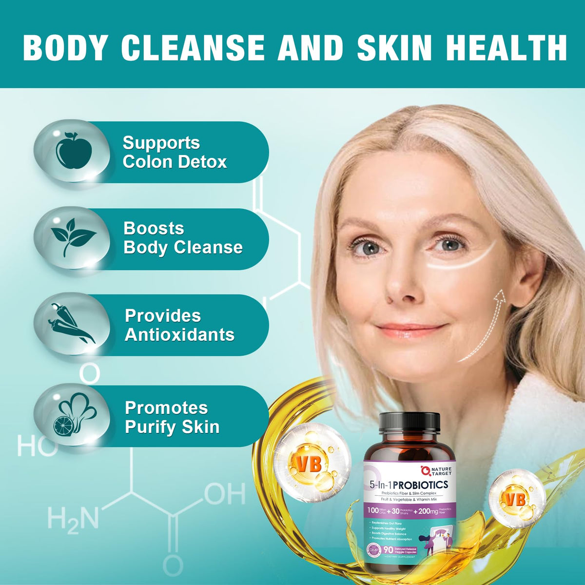 Probiotics for Women-Men-Kids Digestive Health, Prebiotics and Probiotics for Women