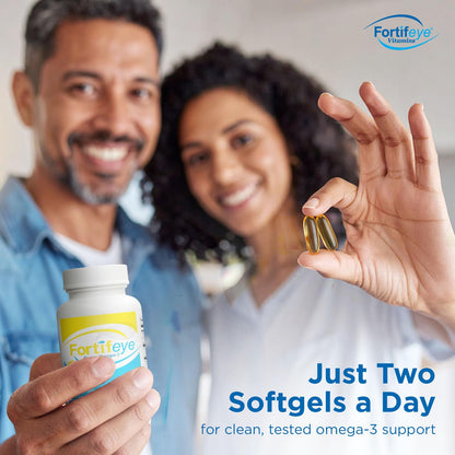 Fortifeye Super Omega-3 Fish Oil - 60 Count - 1600mg EPA + DHA - Triple Strength Ultra-Pure rTG Omega-3 Expertly Concentrated & Purified in Norway from Sustainably Sourced Wild Fish - Lemon Flavor