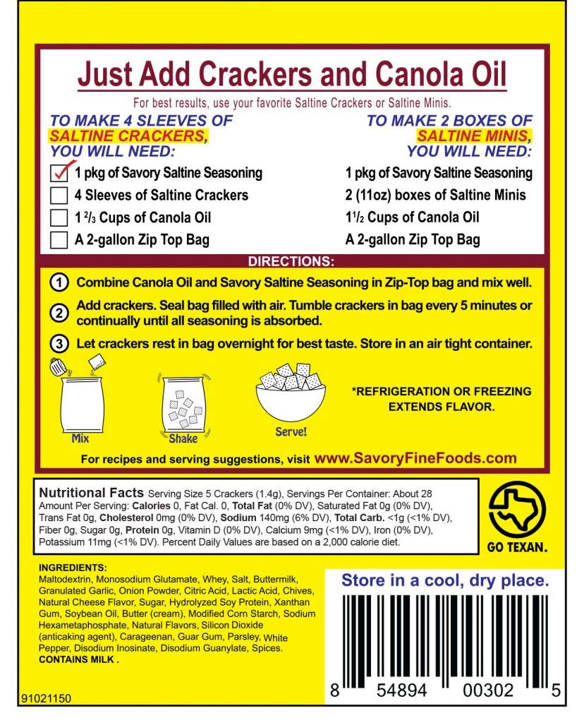 Savory Saltine Seasoning, 1.4 Ounce (Pack of 2)