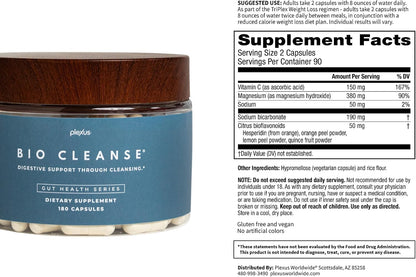 Plexus® Bio Cleanse® 180 ct. | Daily gut health supplement with magnesium to support cleansing, regularity, and vitamin C for immune and antioxidant support