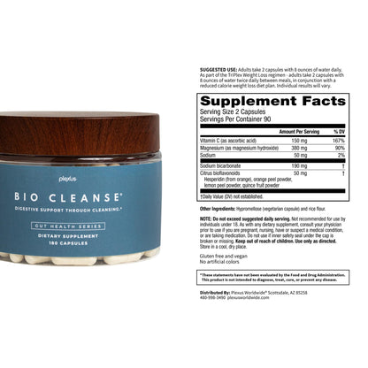 Plexus® Bio Cleanse® 180 ct. | Daily gut health supplement with magnesium to support cleansing, regularity, and vitamin C for immune and antioxidant support