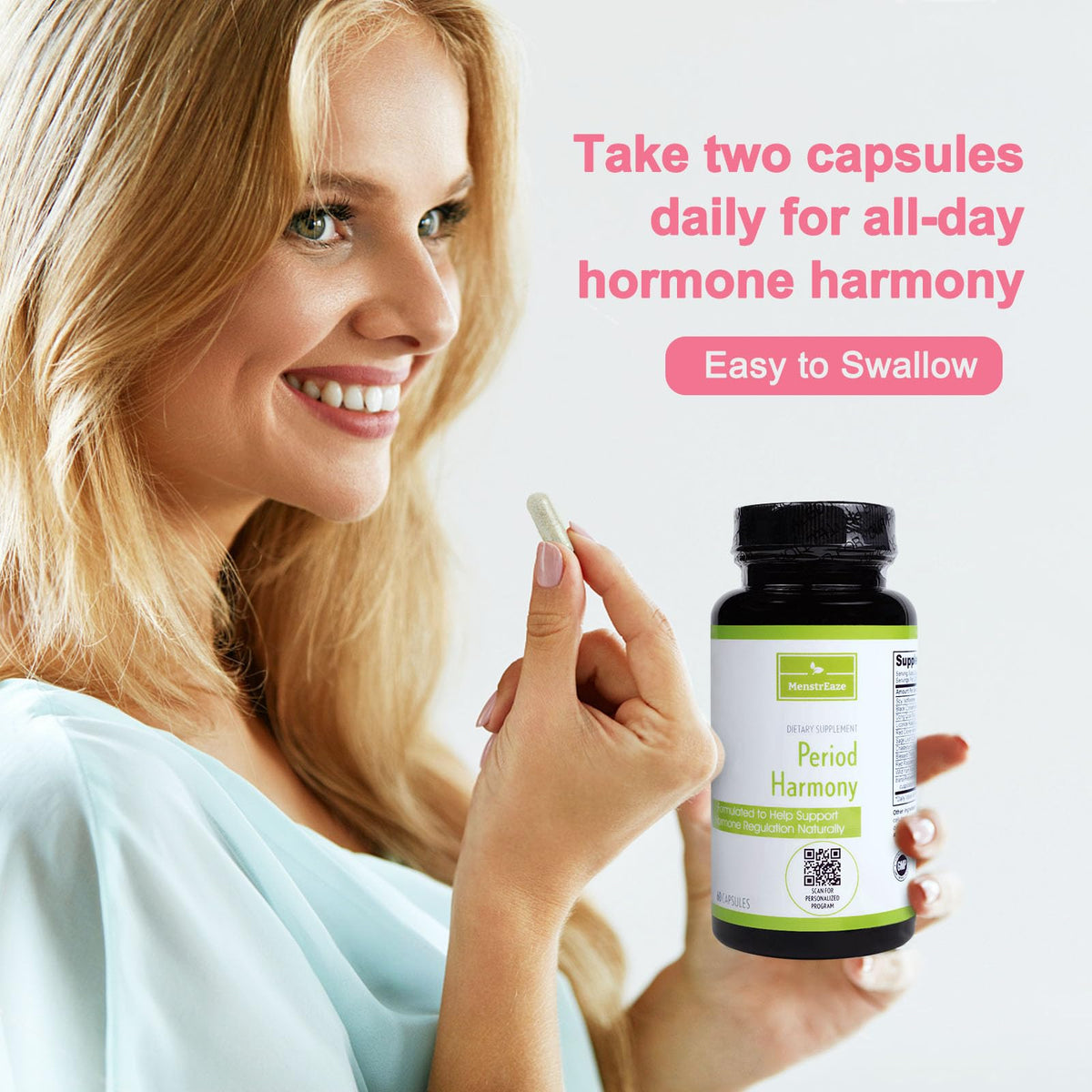 MenstrEaze PMS Relief & Hormone Balance for Women, with Black Cohosh, Vitex, Wild Yam