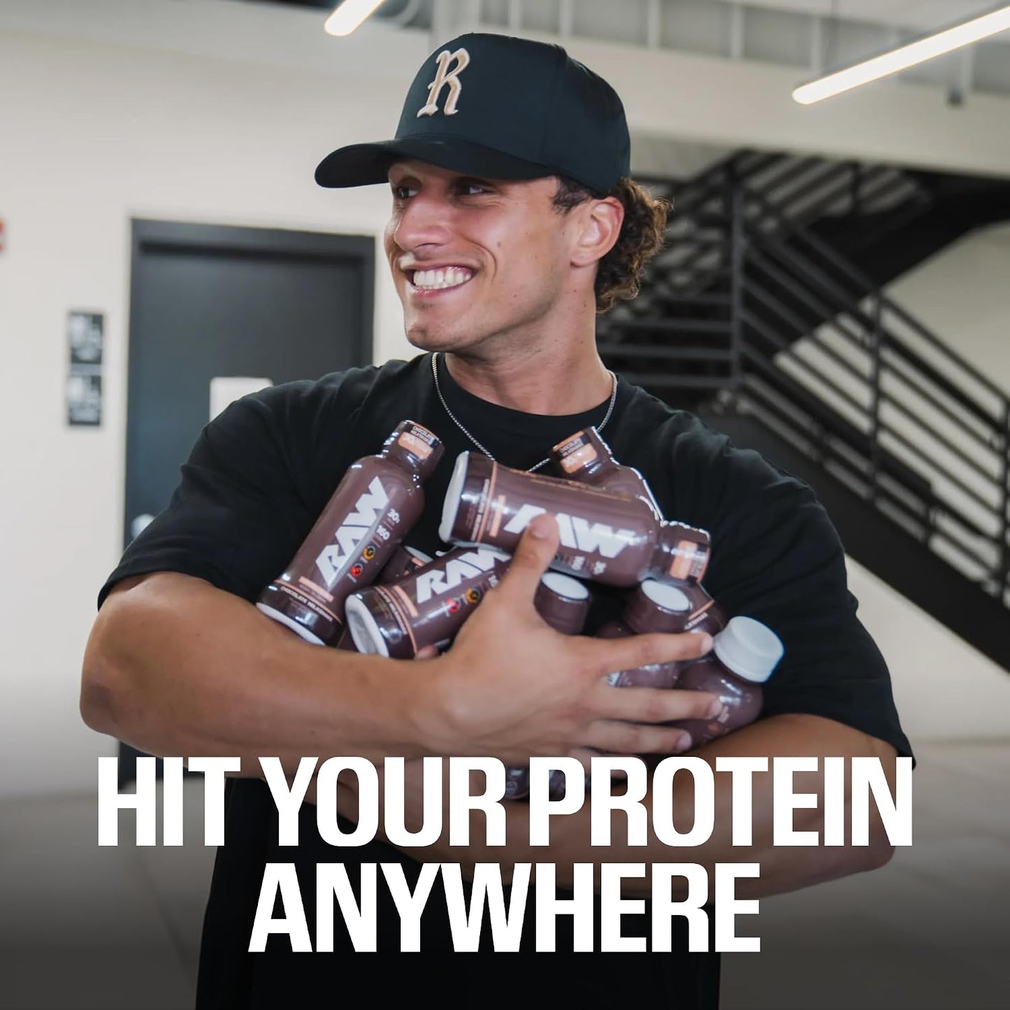 RAW Ready-to-Drink Protein Shake, Strawberry - RTD Protein Drinks with Grass-Fed Whey Protein Isolate for Post-Workout - Zero-Sugar & Gluten-Free Meal Replacement Drink & Breakfast Shake, 12 Fl Oz