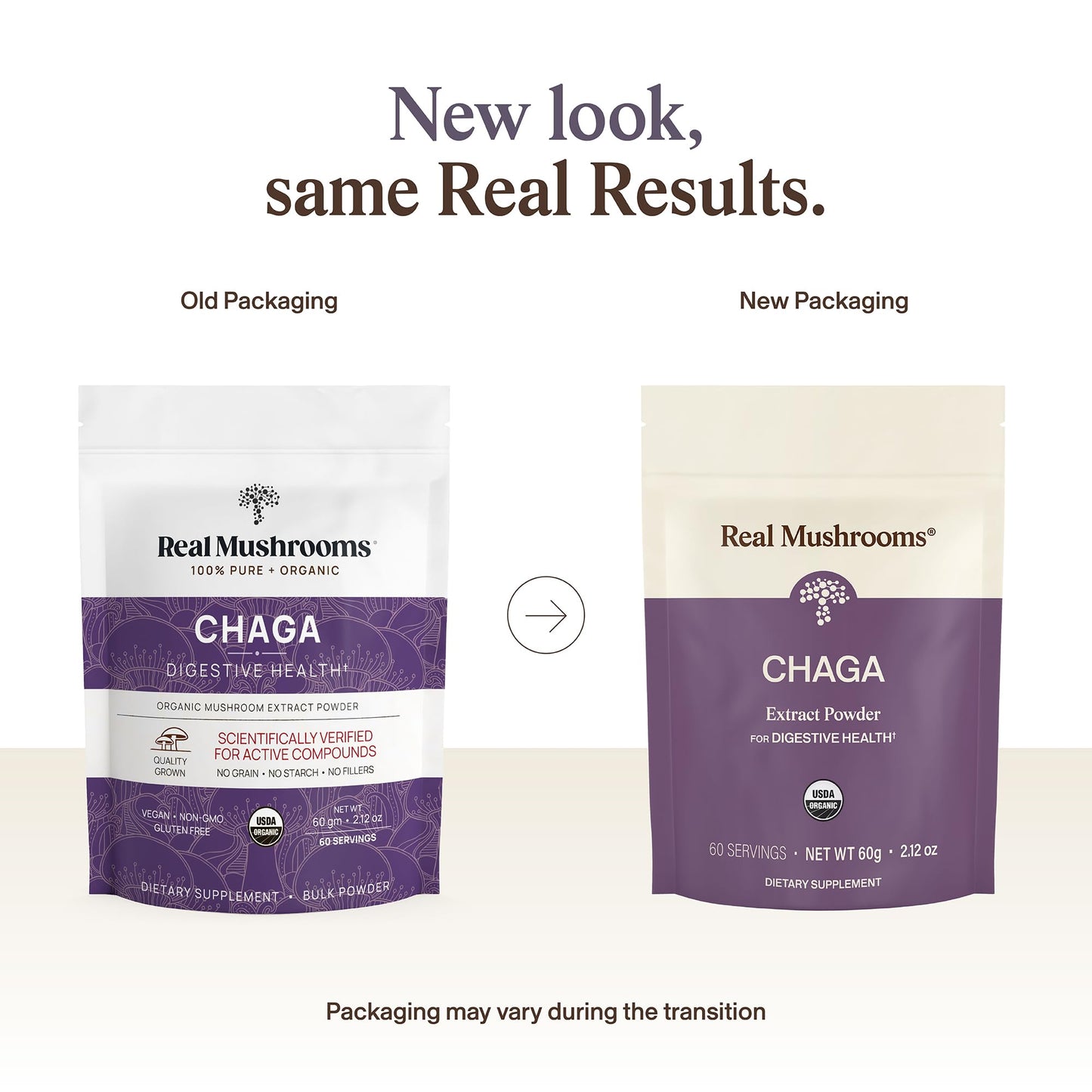 Real Mushrooms Chaga Mushroom Powder – Organic Chaga Extract from Fruiting Body – for Daily Wellness & Energy Support – Vegan, Non-GMO, 60 Servings Mushroom Supplement
