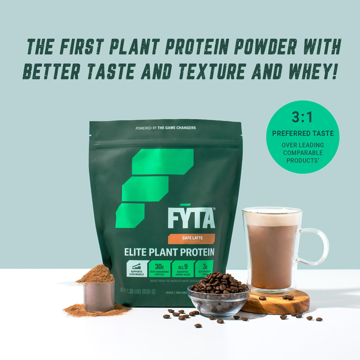FYTA Vegan Protein Powder - Plant Based Protein Powder with Better Taste & Texture Than