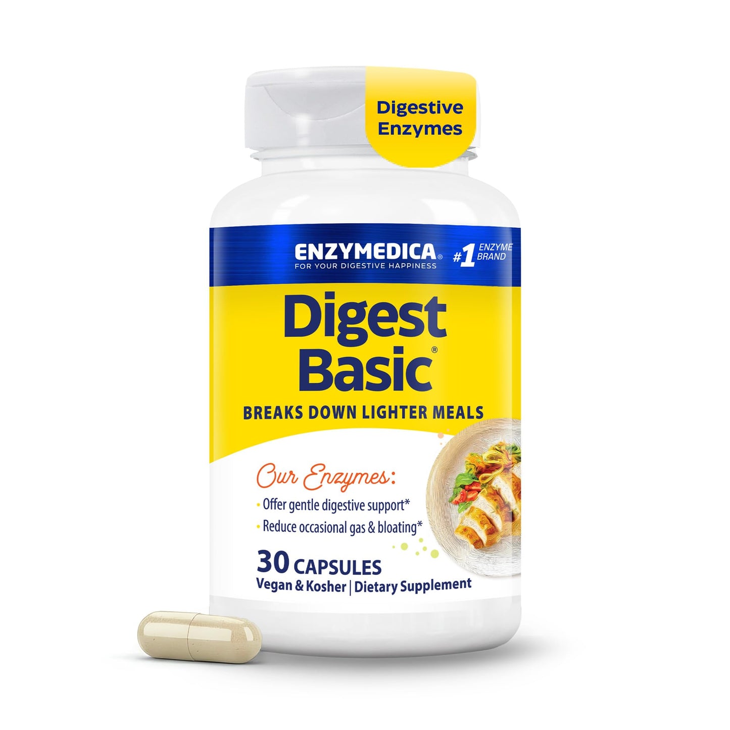 Enzymedica Digest Basic - Helps Gas & Bloating - 180 Caps