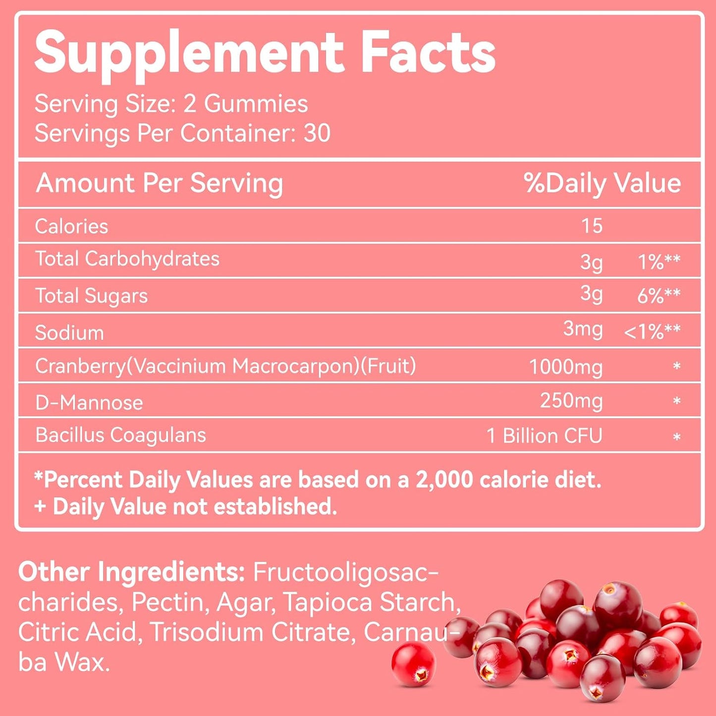 Cranberry Gummies 1000mg, Cranberry Supplements for Women 60 Count | Cranberry Gummies 1000mg, Cranberry Supplements for Women, with D-Mannose 250mg, Urinary Tract Health 60 Count