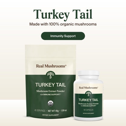Real Mushrooms Turkey Tail Capsules – Organic Mushroom Extract for Wellness & Daily Rhythm – Vegan, Non-GMO, No Fillers Turkey Tail Extract – 90 Count Mushroom Supplement