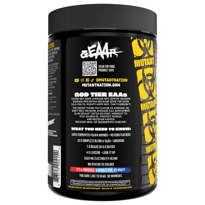 Mutant GEAAR - 9.4g of EAA Powder + Arginine, 7g BCAAs, 4g Leucine, Electrolytes, Coconut Water, 30 Servings - Fruit Punch