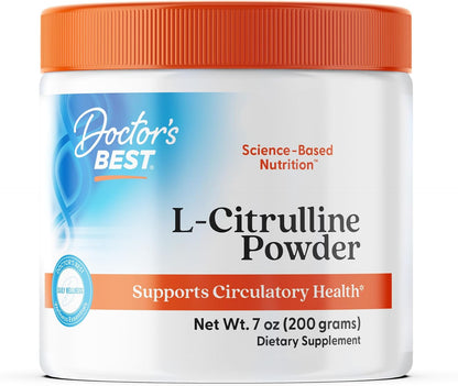 Doctors Best L-Citrulline Powder - L Citrulline Supplement for Men & Women, Nitric Oxide Metabolism Support, Helps Muscle Soreness, Circulatory Health & Energy Support, Unflavored, Gluten Free - 7 oz