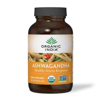 Organic India Ashwagandha Herbal Supplement - Stress Response Support, Vegan, Gluten