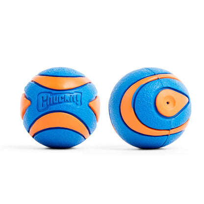 Chuckit! Ultra Ball Dog Toy - Medium Bouncy Fetch Balls For Dogs 20-60 lbs - Made from Durable Rubber - Floating Water Pet Toys - Size Medium - 2.5-inch Diameter - Pack of 2 | Bouncy durable rubber design for pups 20-60 lbs, high bounce action for active