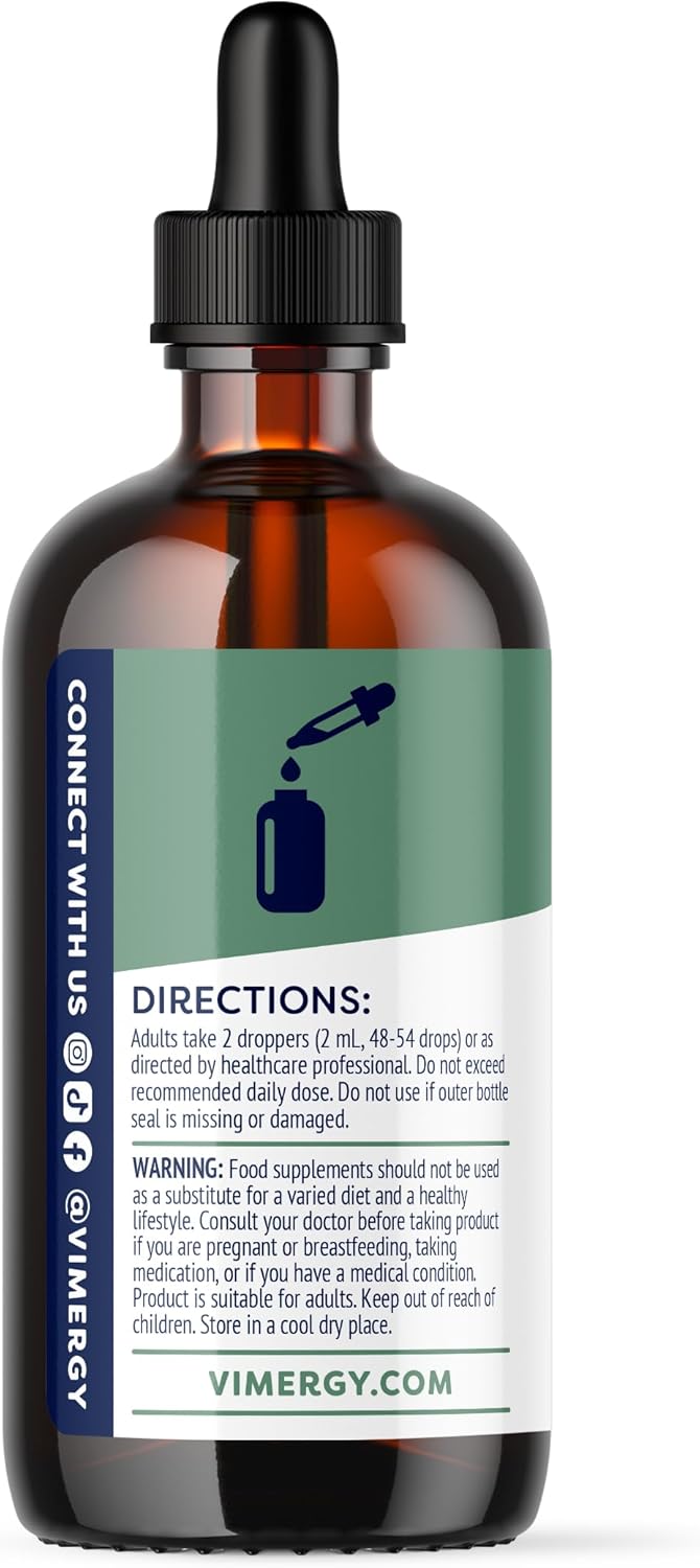 Vimergy Nettle Liquid Supplement, 57 2mL (2 Droppers or 48-54 Drops) Servings (200mg Extract Per Serving) – Promotes Bone Health* – USDA Certified Organic, Vegan, Gluten-Free – 115 mL